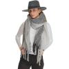 imageCC Fall Winter Solid and Multicolored Woven Knit Scarf for WomenStripegrey