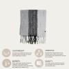 imageCC Fall Winter Solid and Multicolored Woven Knit Scarf for WomenStripegrey