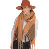 imageCC Fall Winter Solid and Multicolored Woven Knit Scarf for WomenStriperust