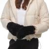 imageCC Faux Fur Mitten For Women Unisex  Stretchable Soft Warm Cold weather Winter GlovesBlack