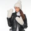 imageCC Faux Fur Mitten For Women Unisex  Stretchable Soft Warm Cold weather Winter GlovesIvory