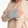 imageCC Fingerless Gloves for Women  Fuzzy Lined Knit Wrist Warmers Ribbed Smocking Stitch Soft Acrylic FLG25A Smocking Stitch Patternearth Grey