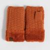 imageCC Fingerless Gloves for Women  Fuzzy Lined Knit Wrist Warmers Ribbed Smocking Stitch Soft Acrylic FLG25A Smocking Stitch Patternlt Cinnamon