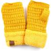 imageCC Fingerless Gloves for Women  Fuzzy Lined Knit Wrist Warmers Ribbed Smocking Stitch Soft Acrylic FLG25Mustard