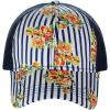 imageCC Floral and Pinstripe Print Front Panel Adjustable Mesh Trucker Baseball CapNavy