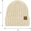 imageCC Fuzzy Beanie for Women Unisex  Acrylic Stretchable Soft Warm Knit Winter Skully HatAcrylicbeige