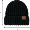imageCC Fuzzy Beanie for Women Unisex  Acrylic Stretchable Soft Warm Knit Winter Skully HatAcrylicblack