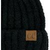 imageCC Fuzzy Beanie for Women Unisex  Acrylic Stretchable Soft Warm Knit Winter Skully HatAcrylicblack