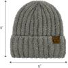 imageCC Fuzzy Beanie for Women Unisex  Acrylic Stretchable Soft Warm Knit Winter Skully HatAcryliclt Grey