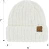 imageCC Fuzzy Beanie for Women Unisex  Acrylic Stretchable Soft Warm Knit Winter Skully HatAcrylicwhite