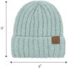 imageCC Fuzzy Beanie for Women Unisex  Acrylic Stretchable Soft Warm Knit Winter Skully HatAcrylicwinter Mint