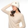 imageCC Fuzzy Beanie for Women Unisex  Acrylic Stretchable Soft Warm Knit Winter Skully HatAngoraivory