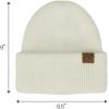 imageCC Fuzzy Beanie for Women Unisex  Acrylic Stretchable Soft Warm Knit Winter Skully HatAngoraivory
