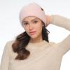 imageCC Fuzzy Beanie for Women Unisex  Acrylic Stretchable Soft Warm Knit Winter Skully HatAngorapink