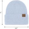imageCC Fuzzy Beanie for Women Unisex  Acrylic Stretchable Soft Warm Knit Winter Skully HatAngorasky Blue