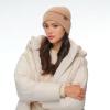 imageCC Fuzzy Beanie for Women Unisex  Acrylic Stretchable Soft Warm Knit Winter Skully HatFeather Yarnbeige