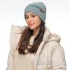 imageCC Fuzzy Beanie for Women Unisex  Acrylic Stretchable Soft Warm Knit Winter Skully HatFeather Yarndusty Blue