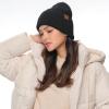 imageCC Fuzzy Beanie for Women Unisex  Acrylic Stretchable Soft Warm Knit Winter Skully HatRecycled Yarnblack