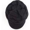 imageCC Hatsandscarf Exclusives Womens Ribbed Knit Hat with Brim YJ131YJ2023A Black