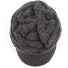 imageCC Hatsandscarf Exclusives Womens Ribbed Knit Hat with Brim YJ131YJ2023A Dk Grey