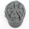 imageCC Hatsandscarf Exclusives Womens Ribbed Knit Hat with Brim YJ131YJ2023A Lt Mel Grey