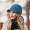 imageCC Hatsandscarf Exclusives Womens Ribbed Knit Hat with Brim YJ131YJ2023A Steel Blue