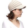 imageCC Hatsandscarf Exclusives Womens Ribbed Knit Hat with Brim YJ131YJ2023Beige Amazon