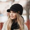 imageCC Hatsandscarf Exclusives Womens Ribbed Knit Hat with Brim YJ131YJ2023Black Amazon