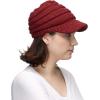imageCC Hatsandscarf Exclusives Womens Ribbed Knit Hat with Brim YJ131YJ2023Burgundy