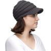 imageCC Hatsandscarf Exclusives Womens Ribbed Knit Hat with Brim YJ131YJ2023Dark Grey