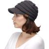 imageCC Hatsandscarf Exclusives Womens Ribbed Knit Hat with Brim YJ131YJ2023Dark Grey