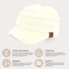 imageCC Hatsandscarf Exclusives Womens Ribbed Knit Hat with Brim YJ131YJ2023Ivory