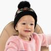 imageCC Kids Babies Soft Stretch Cable Knit Faux Fur Pom Pom Beanie HatAztec Black