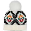 imageCC Kids Babies Soft Stretch Cable Knit Faux Fur Pom Pom Beanie HatAztec White