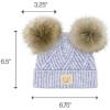 imageCC Kids Babies Soft Stretch Cable Knit Faux Fur Pom Pom Beanie HatCriss Cross Baby Blue Mix