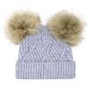 imageCC Kids Babies Soft Stretch Cable Knit Faux Fur Pom Pom Beanie HatCriss Cross Baby Blue Mix