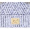 imageCC Kids Babies Soft Stretch Cable Knit Faux Fur Pom Pom Beanie HatCriss Cross Baby Blue Mix