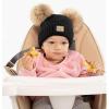 imageCC Kids Babies Soft Stretch Cable Knit Faux Fur Pom Pom Beanie HatCriss Cross Black