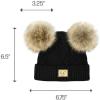 imageCC Kids Babies Soft Stretch Cable Knit Faux Fur Pom Pom Beanie HatCriss Cross Black