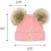 imageCC Kids Babies Soft Stretch Cable Knit Faux Fur Pom Pom Beanie HatCriss Cross Coral Mix