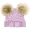 imageCC Kids Babies Soft Stretch Cable Knit Faux Fur Pom Pom Beanie HatCriss Cross Lavender Mix