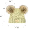imageCC Kids Babies Soft Stretch Cable Knit Faux Fur Pom Pom Beanie HatCriss Cross Lemon Mix
