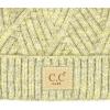 imageCC Kids Babies Soft Stretch Cable Knit Faux Fur Pom Pom Beanie HatCriss Cross Lemon Mix