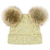 imageCC Kids Babies Soft Stretch Cable Knit Faux Fur Pom Pom Beanie HatCriss Cross Lemon Mix