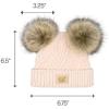 imageCC Kids Babies Soft Stretch Cable Knit Faux Fur Pom Pom Beanie HatCriss Cross Light Beige