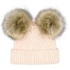 imageCC Kids Babies Soft Stretch Cable Knit Faux Fur Pom Pom Beanie HatCriss Cross Light Beige