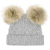 imageCC Kids Babies Soft Stretch Cable Knit Faux Fur Pom Pom Beanie HatCriss Cross Light Melange Gray