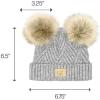 imageCC Kids Babies Soft Stretch Cable Knit Faux Fur Pom Pom Beanie HatCriss Cross Light Melange Gray