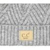 imageCC Kids Babies Soft Stretch Cable Knit Faux Fur Pom Pom Beanie HatCriss Cross Light Melange Gray
