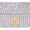 imageCC Kids Babies Soft Stretch Cable Knit Faux Fur Pom Pom Beanie HatCriss Cross Periwinkle Mix